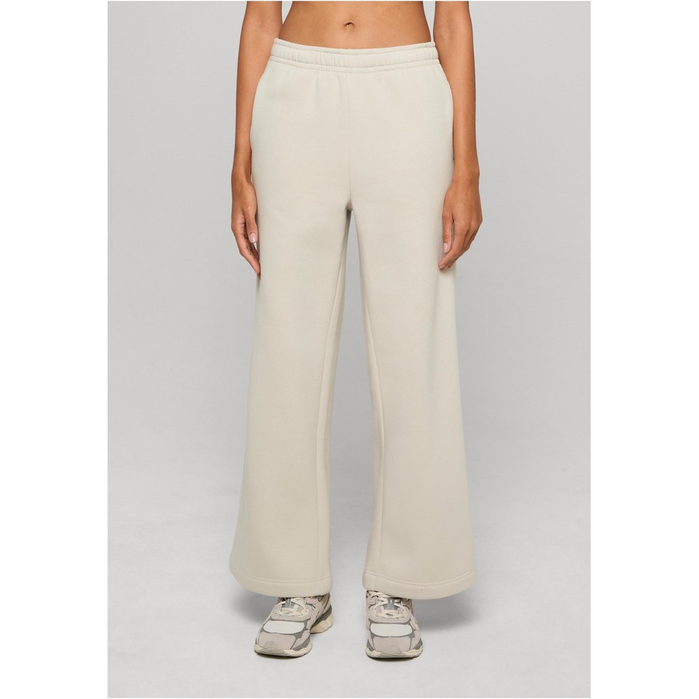 Urban Classics - Fluffy wideleg Dames joggingbroek - Grijs